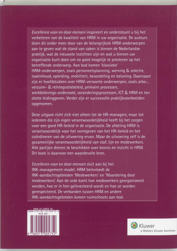 Achterkant van Excelleren voor en door mensen