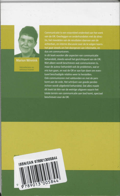Achterkant van OR en communicatie