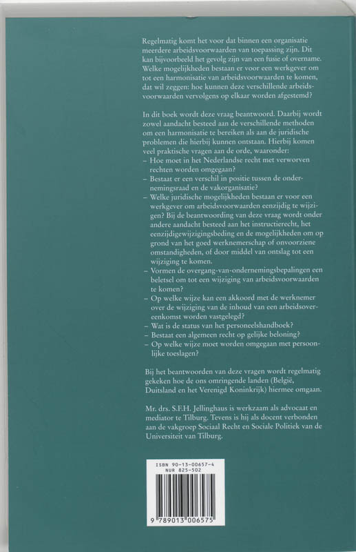 Achterkant van Harmonisatie van arbeidsvoorwaarden, in het bijzonder na een fusie of overname