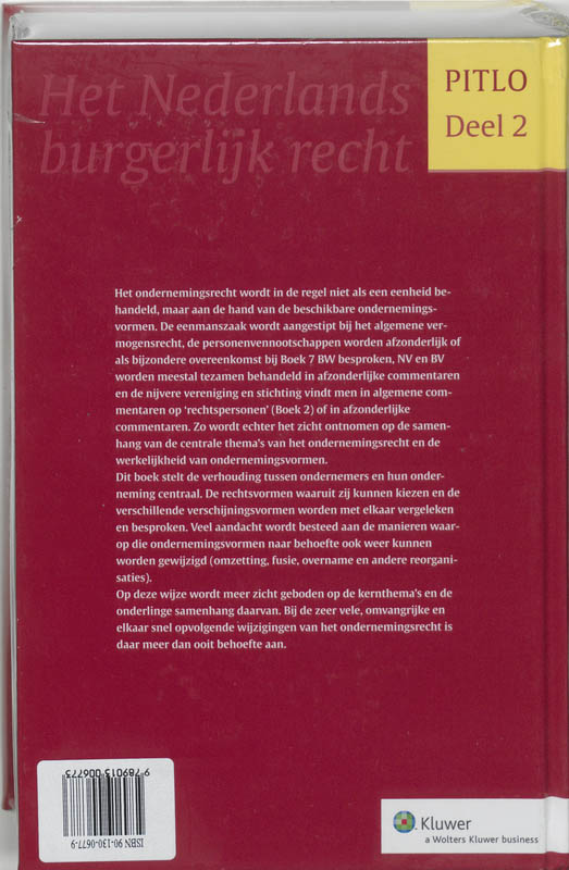 Achterkant van Pitlo 2 - Ondernemingsrecht