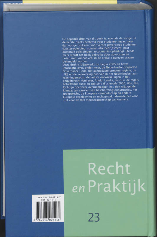 Achterkant van BV en NV