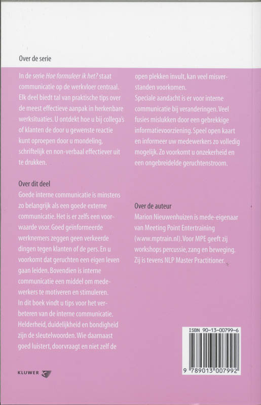 Achterkant van Interne communicatie