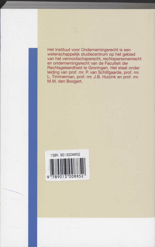 Achterkant van Uitkeringen aan aandeelhouders