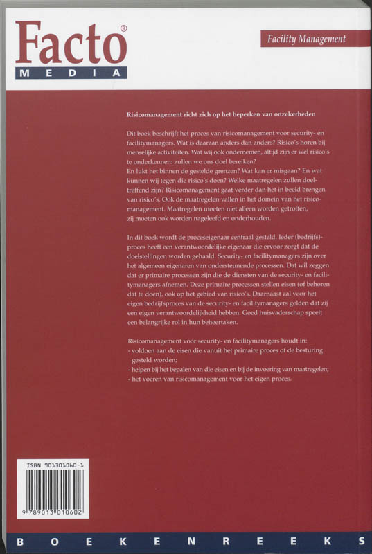 Achterkant van Risicomanagement voor security- en facilitymanagers