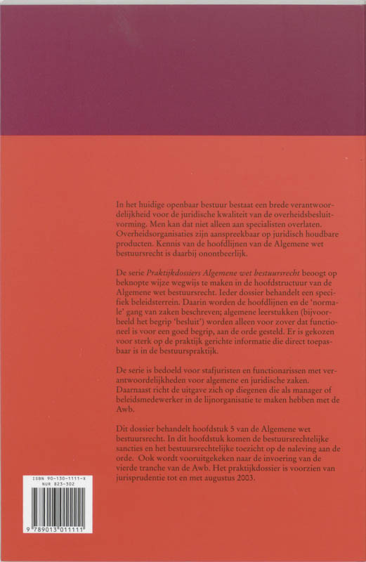 Achterkant van Toezicht en handhaving, hoofdstuk 5 Awb