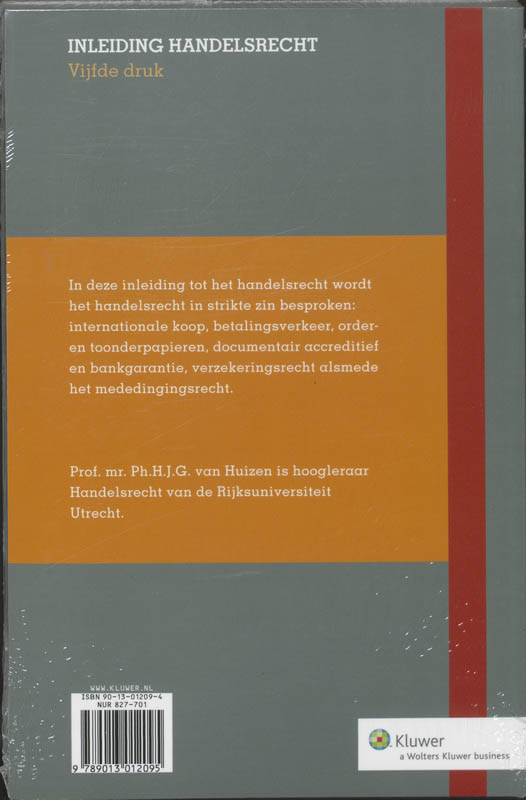 Achterkant van Inleiding handelsrecht