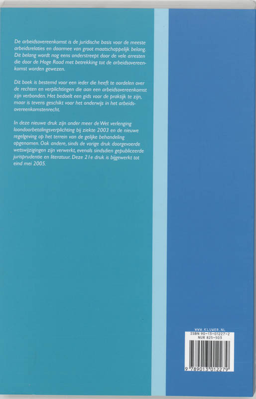 Achterkant van Arbeidsovereenkomstenrecht