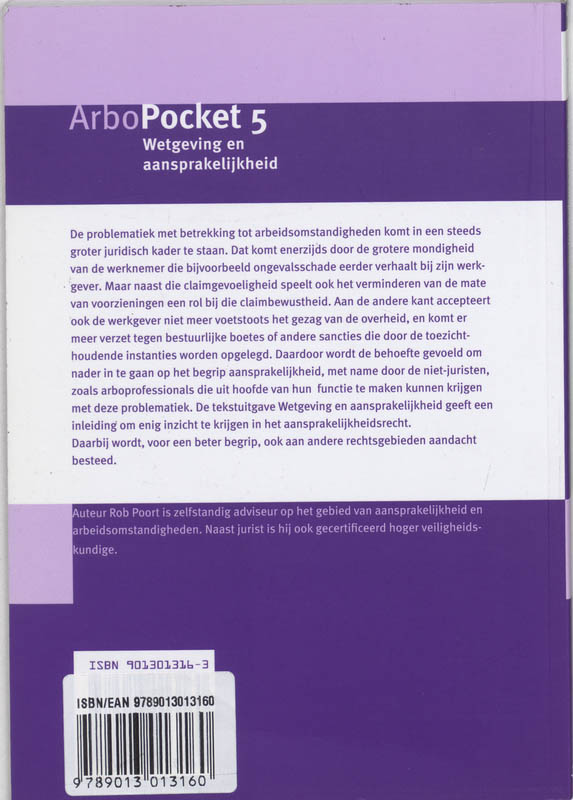 Achterkant van 2005 Wetgeving en aansprakelijkheid