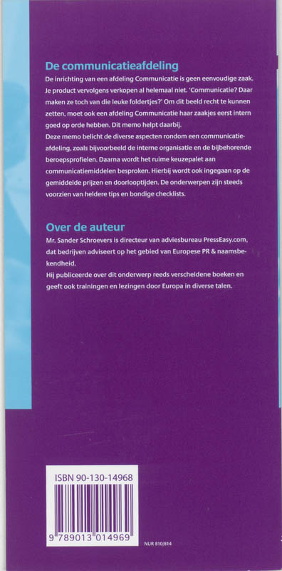 Achterkant van De communicatieafdeling