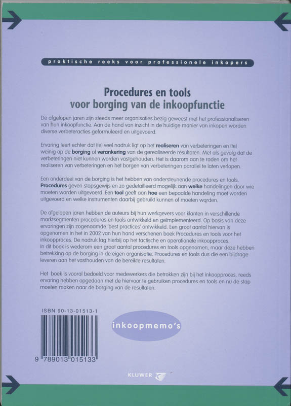 Achterkant van Procedures en tools voor borging van de inkoopfunctie
