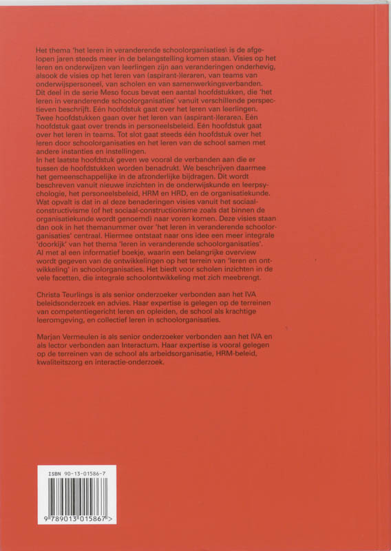 Achterkant van Leren in veranderende schoolorganisaties