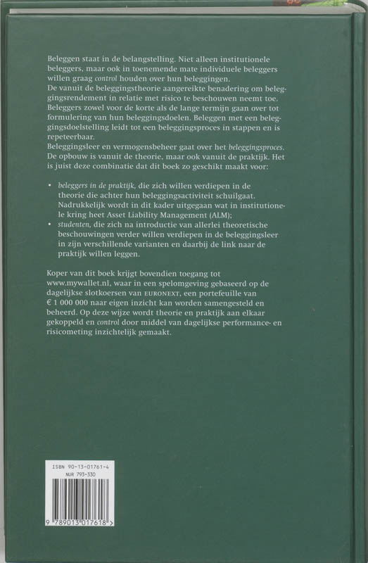 Achterkant van Beleggingsleer en Vermogensbeheer