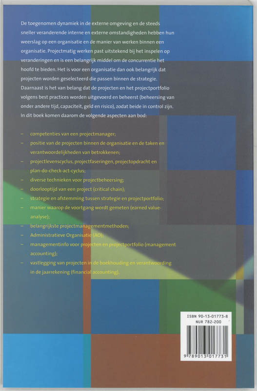 Achterkant van Projecten en projectportfolio in control
