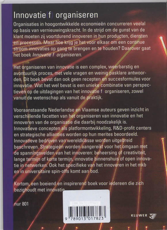 Achterkant van Innovatie(f) organiseren