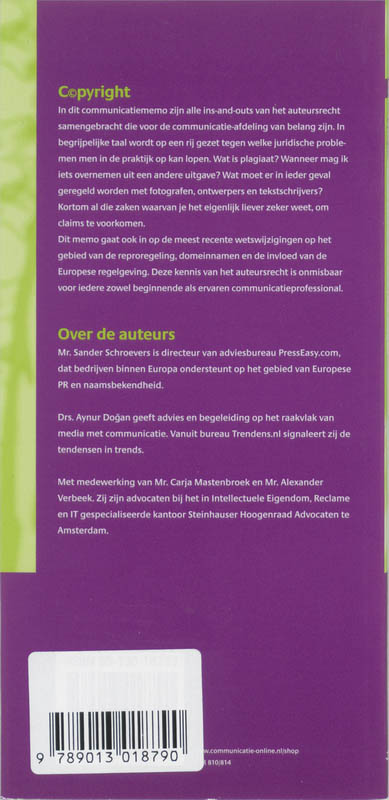 Achterkant van Copyright