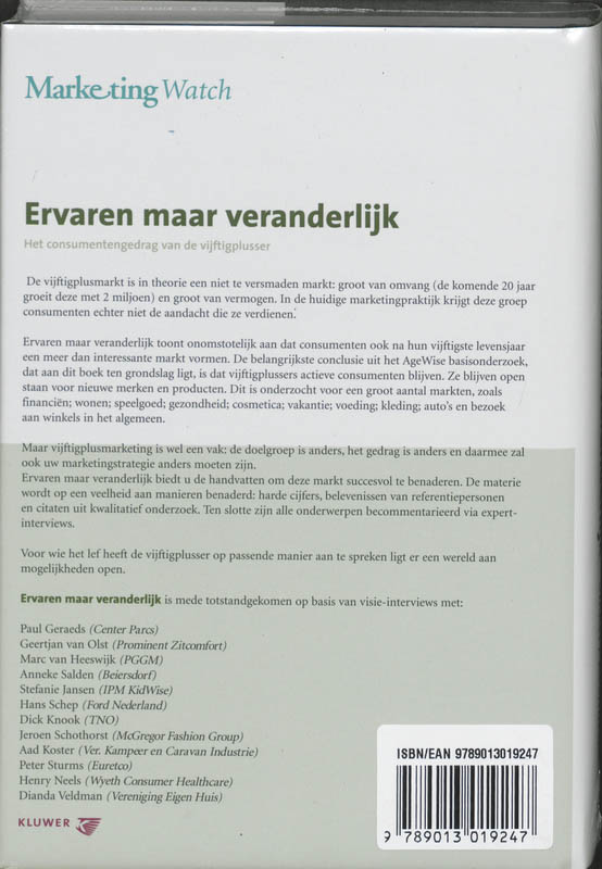 Achterkant van Ervaren maar veranderlijk