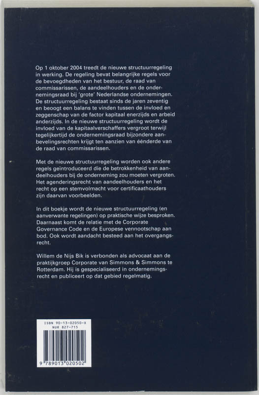 Achterkant van Structuurregeling