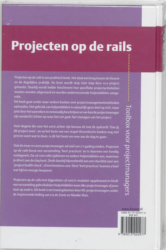 Achterkant van Projecten op de rails