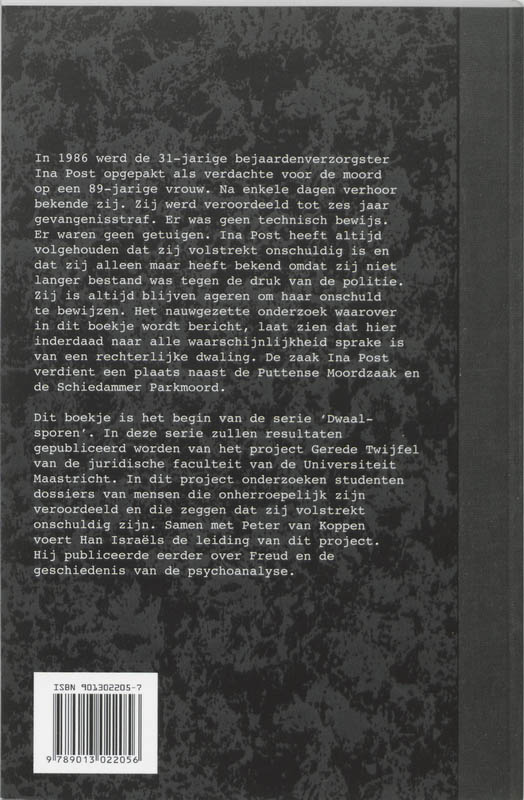 Achterkant van De bekentenissen van Ina Post