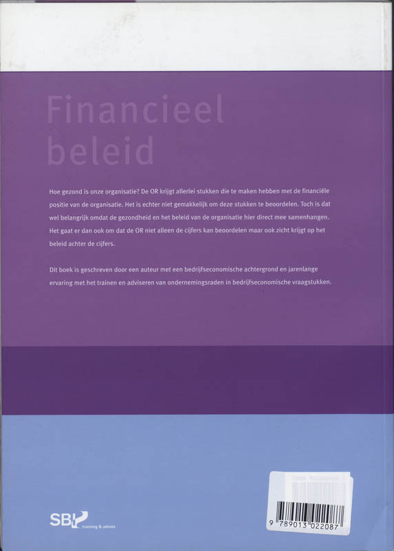 Achterkant van Financieel beleid