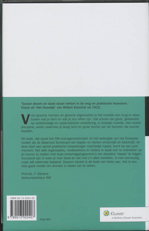 Achterkant van Balanced scorecard & INK-management