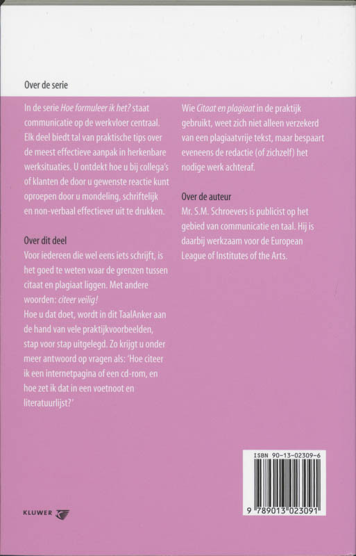 Achterkant van Citaat en Plagiaat