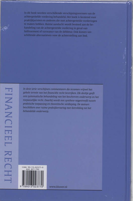 Achterkant van Achtergestelde vorderingen