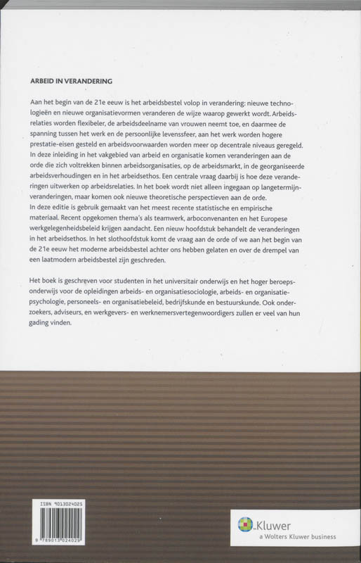 Achterkant van Arbeid in verandering