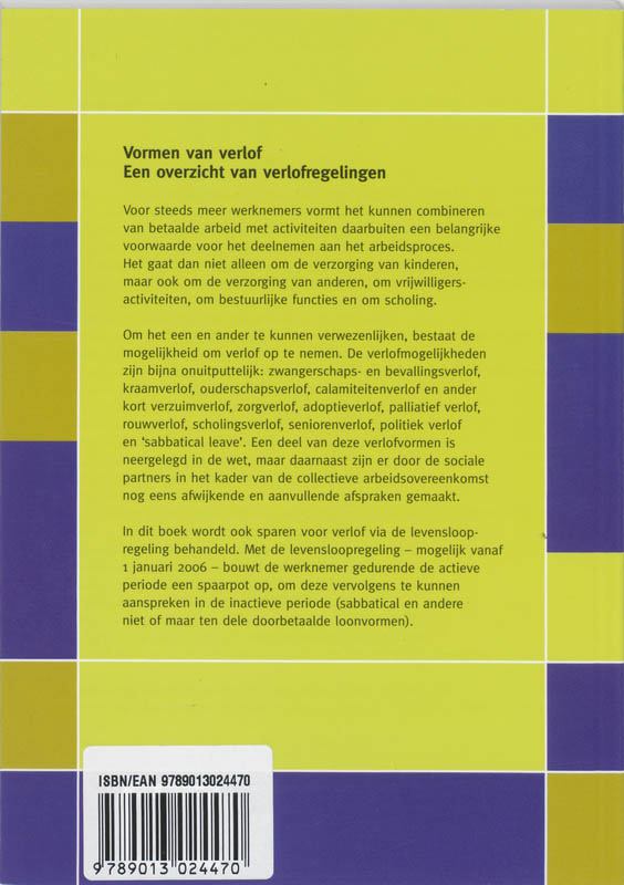 Achterkant van Vormen van verlof
