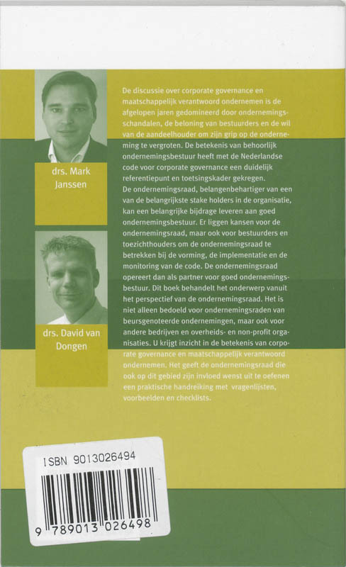 Achterkant van OR en behoorlijk ondernemingsbestuur