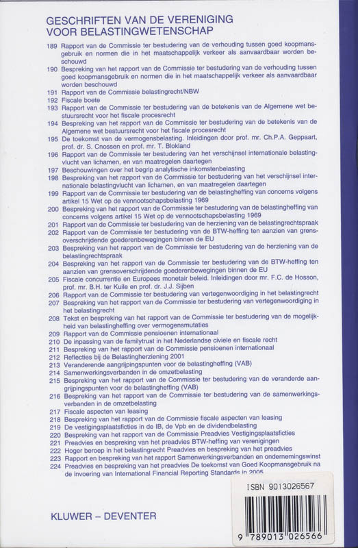 Achterkant van De toekomst van goed koopmansgebruik na de invoering van international financial Reporting Standards in 2005