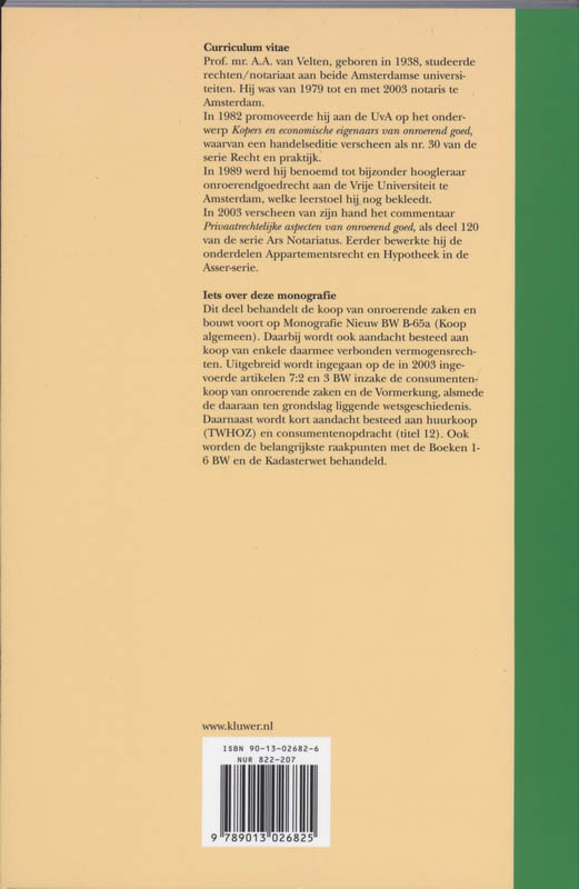 Achterkant van Koop van onroerende zaken