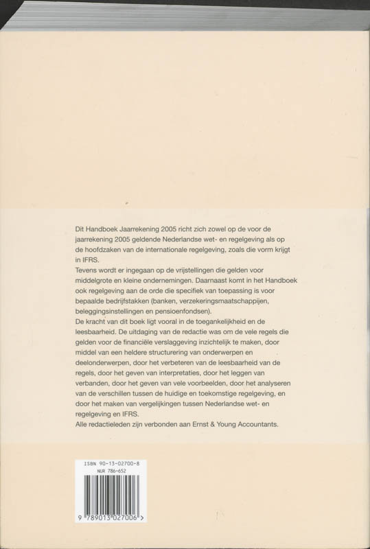 Achterkant van Handboek