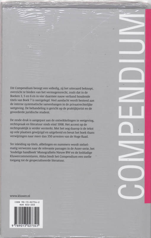 Achterkant van Compendium vermogensrecht voor de rechtspraktijk