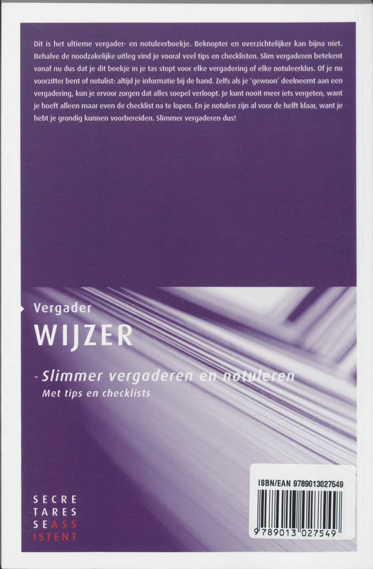 Achterkant van Vergaderwijzer