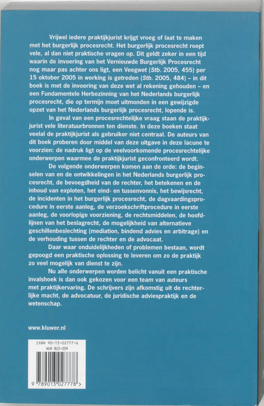 Achterkant van Burgerlijk procesrecht praktisch belicht