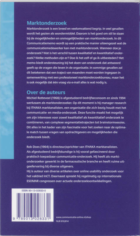 Achterkant van Marktonderzoek voor de communicatiemedewerker