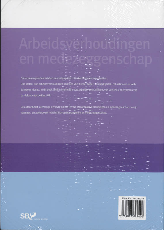 Achterkant van Arbeidsverhoudingen en medezeggenschap