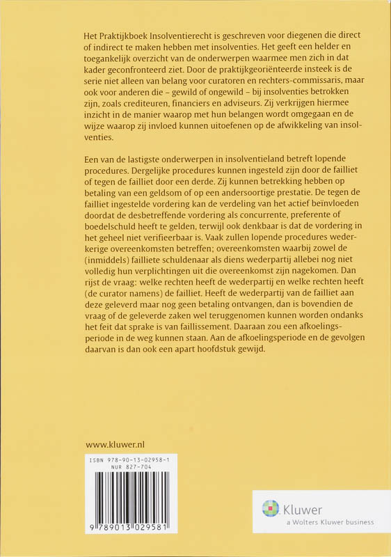 Achterkant van Lopende overeenkomsten en afkoelingsperiode