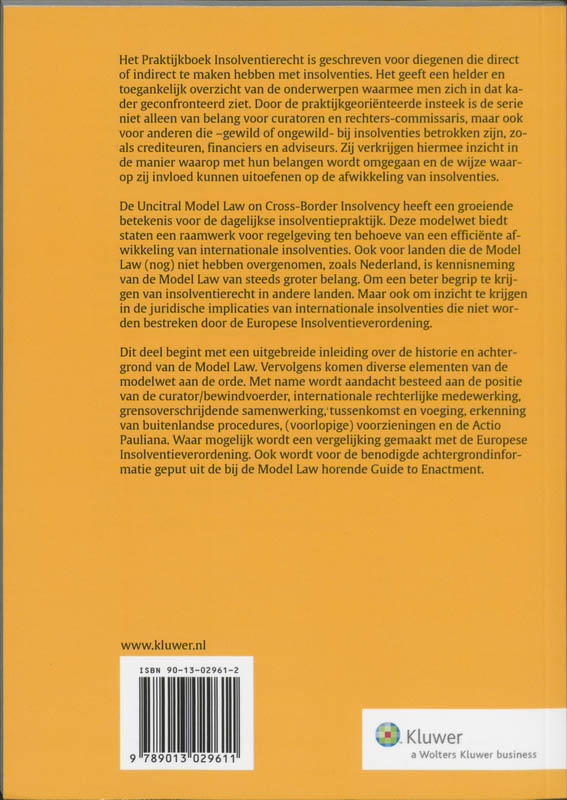 Achterkant van Uncitral model law on cross-border insolvencies