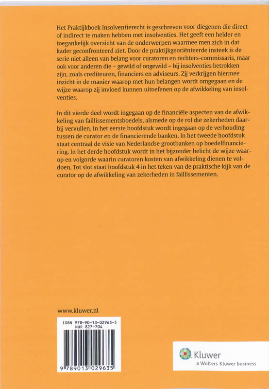 Achterkant van Financiering en zekerheden