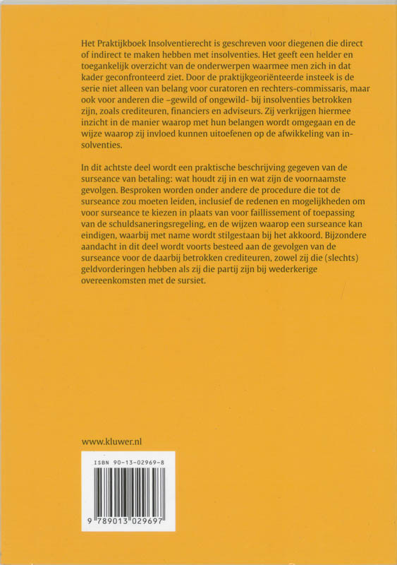 Achterkant van Surceance van betaling