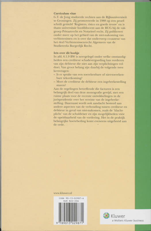 Achterkant van Niet-nakoming van verbintenissen