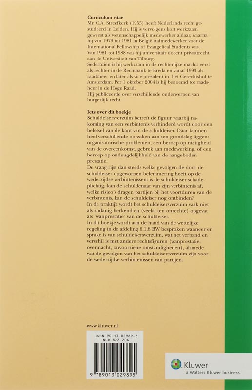 Achterkant van Schuldeisersverzuim