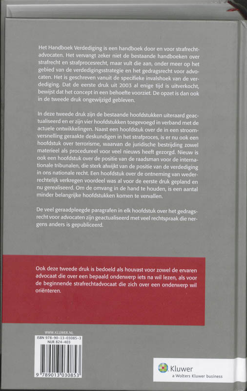 Achterkant van Handboek verdediging