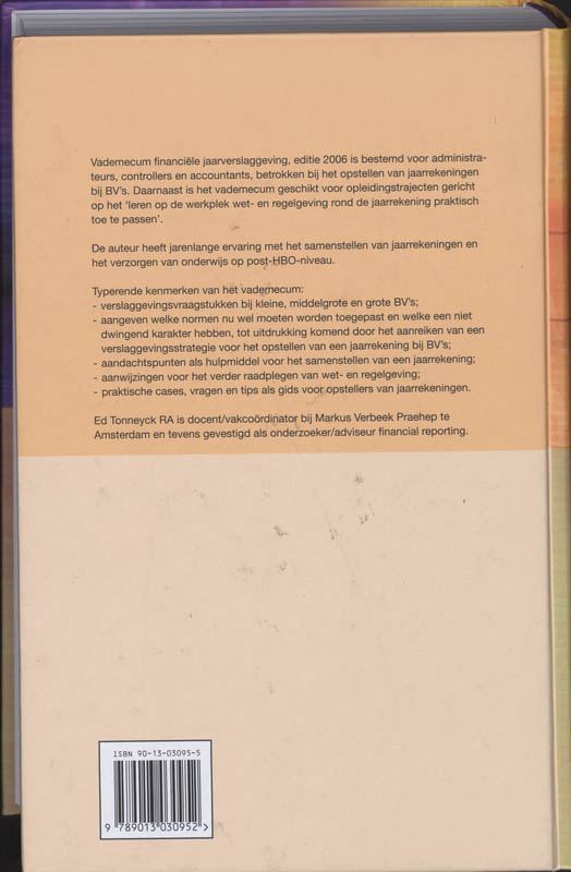 Achterkant van Vademcum financiële verslaggeving