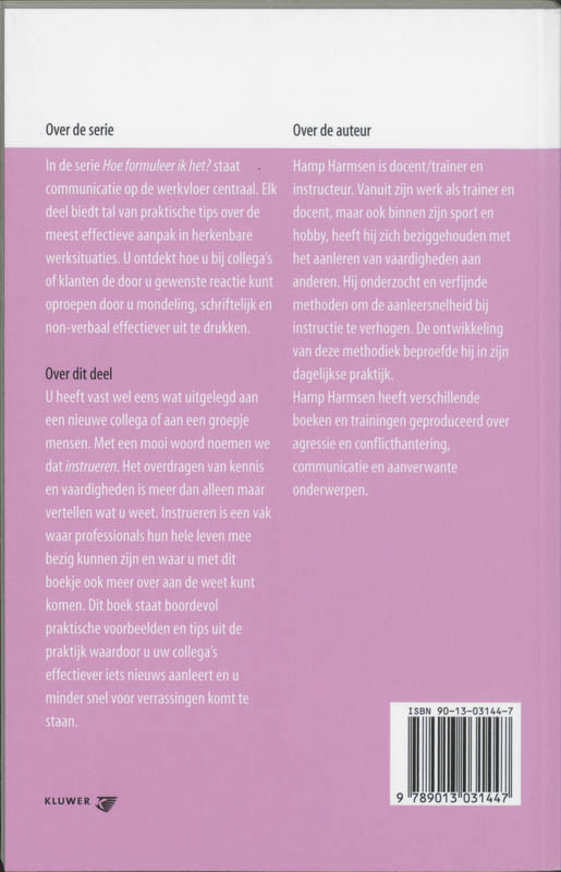 Achterkant van Instrueren en motiveren