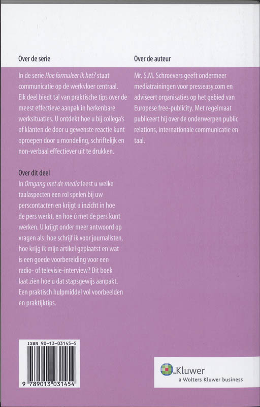 Achterkant van Omgaan met de media