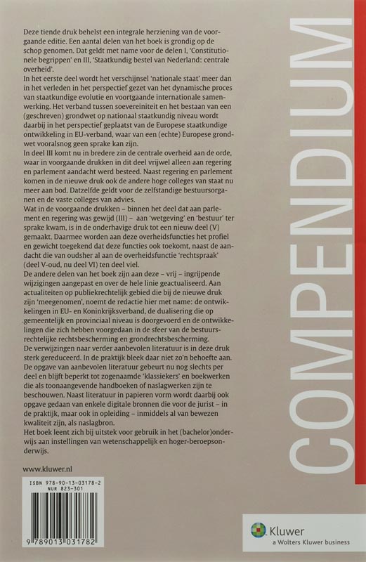 Achterkant van Compendium van het staatsrecht