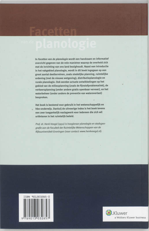 Achterkant van Facetten van de planologie